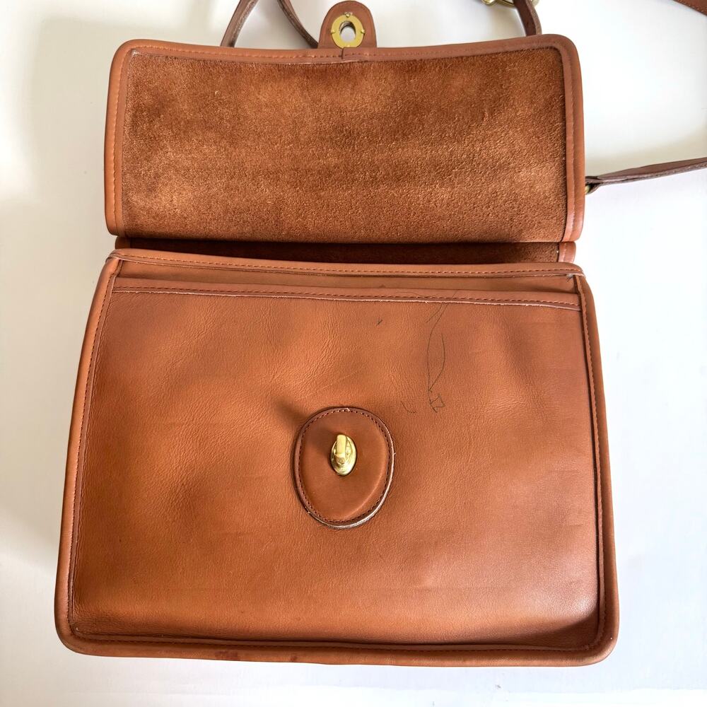 Coach Willis Vintage Top Handle Leather Satchel Crossbody Bag 9927 British Tan - Picture 12 of 15
